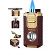 Torch Lighter, 5-in-1 Windproof Lighter with V Cutter, Punch, Needle,