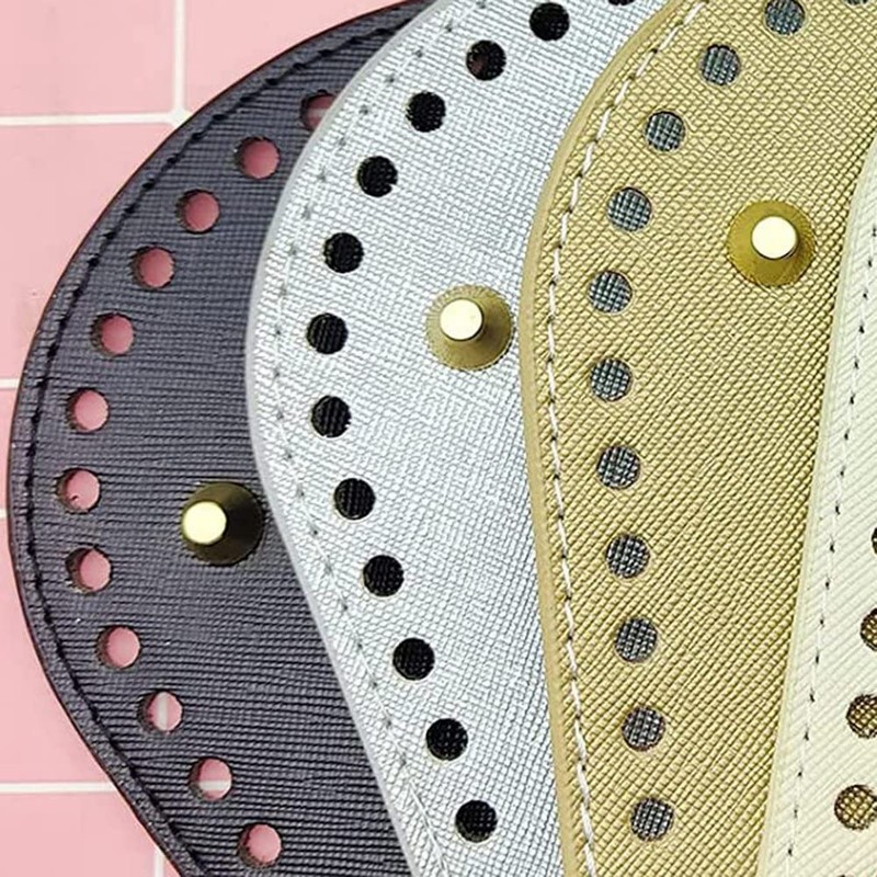 6 Pack PU Leather Bag Bottom Oval Wallet Bottom for