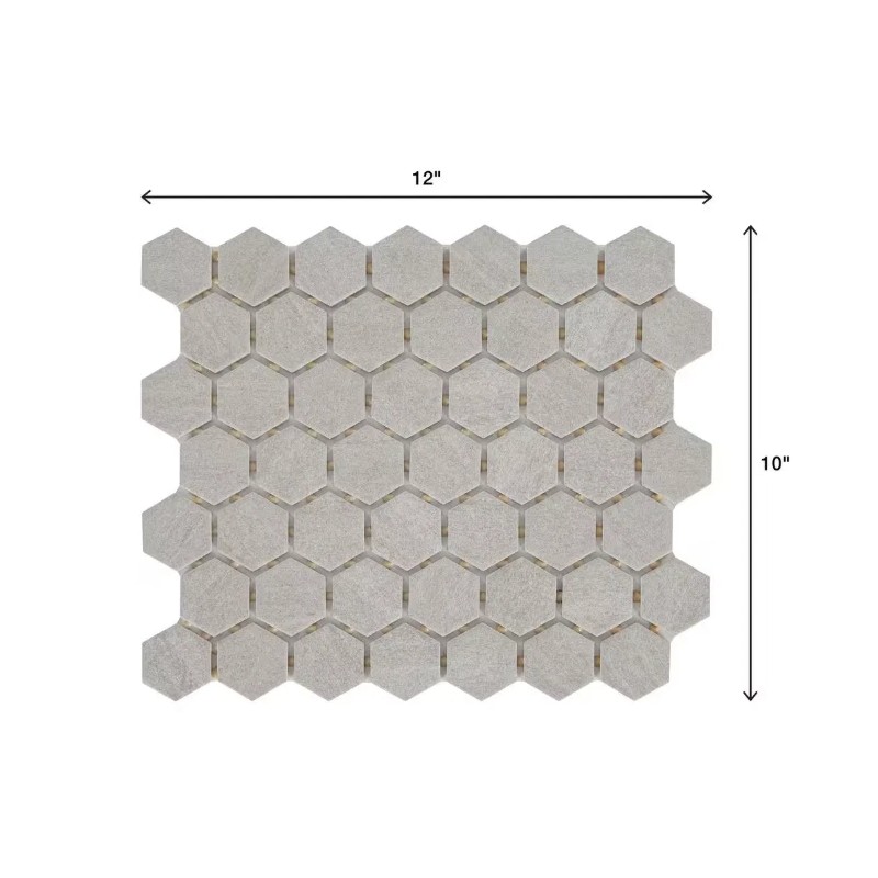 Daltile Nova Falls Gray 10in x 12in Glazed Ceramic Hexagon