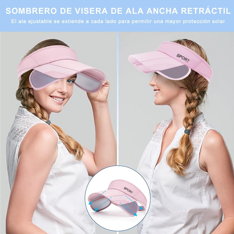 Yanlin Viseras para Mujer, PVC Transparentes Sombreros para el Sol