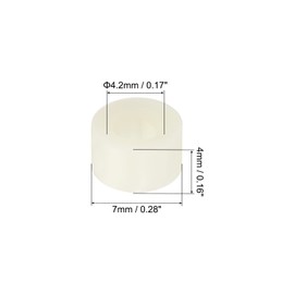 PATIKIL 4.2mm ID x 7mm OD x 4mm L Round Spacers Washers, 200 Pack ABS Plastic Plastic Standoff Gaskets for M4 Hardware Screws Bolts for 3D Printer Electrical Outlet, Beige