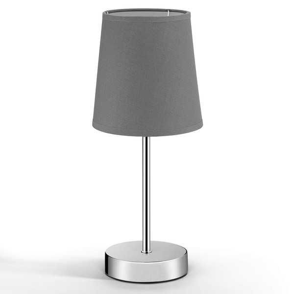 Monzana MONZANA? Nachttischlampe 32cm Stoffschirm E14 Grau Taupe Anthrazit Wei?