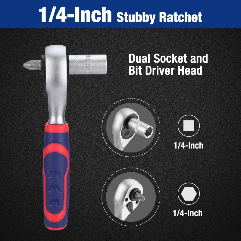 WORKPRO 34 PIECES 1/4"Dr. Master Socket Set Metric with Universal
