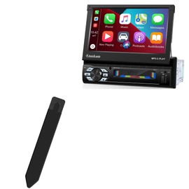 BoxWave Stylus Pouch Compatible with Unitopsci Single Din Car Stereo - Motorized HD Flip Out Touch Screen - Stylus PortaPouch, Pen Stylii Holder Carrier Portable Self-Adhesive - Jet Black