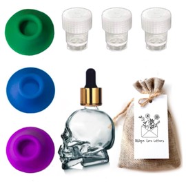 Portable Travel Inkwell Set for Calligraphy Glass Dropper Bottle, Dinky Dip Ink Holders, Refillable Ink Well for Dip Pens & Fountain Pens, Compatible with Ink Miser and Other Fountain Pen Inks