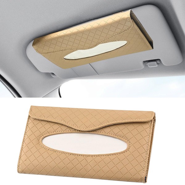 Tissue Holder in Car - PU Leather Tissue Dispenser Car
