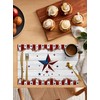 Savannan Placemats Set of 6, Independence Day American Flag Star