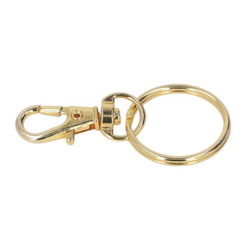 100PCS Gold Lobster Claw Clasp with Key Rings Rustproof Metal
