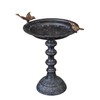 Evergreen Hummingbird Metal Bird Bath Bowl with Stand - Heavy