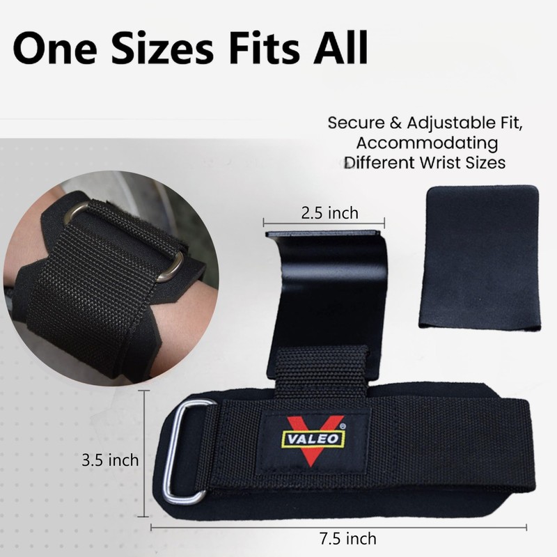 Weight Lifting Hooks (Pair), Heavy Duty Power Wrist Straps Hand