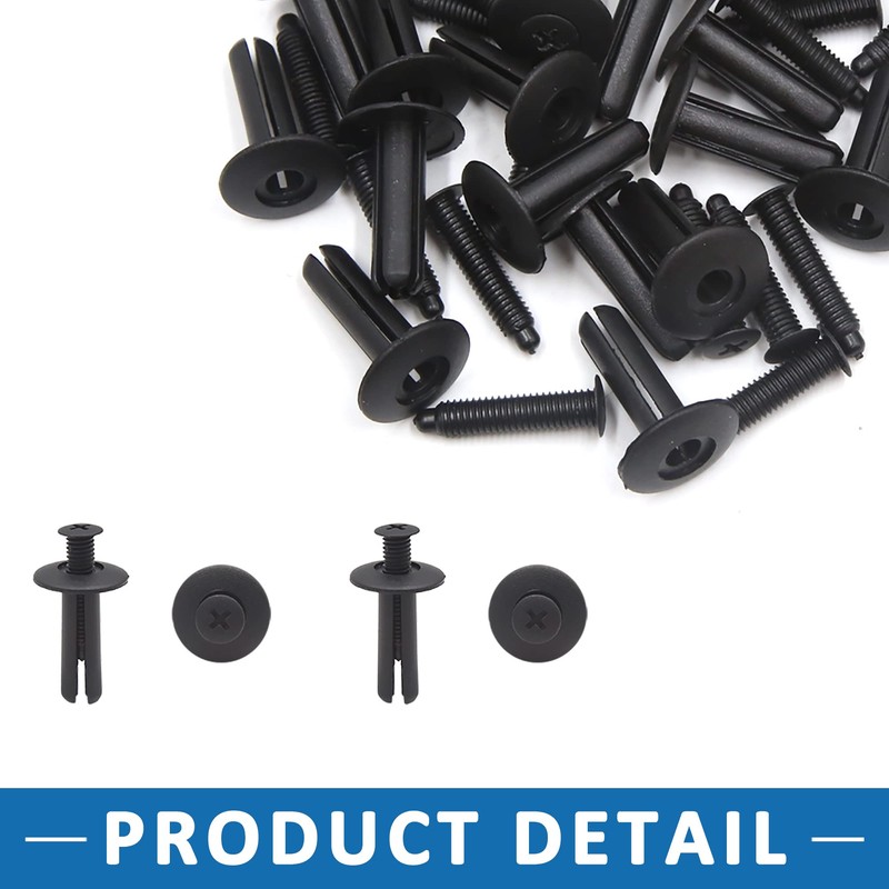 A ABSOPRO Screw Rivets Trunk Fender Retainer Clip 8mm Plastic