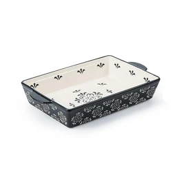 Sagoskat Casserole Dish Baking Dish Ceramic Baking Pan, 9x13 Baking Pan, Nonstick Baking Dishes for oven, Blue and white flower pattern Lassagne Pan, Casserole Dishes with handles, for Kitchen