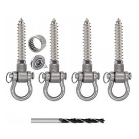 Dakzhou 4 Swing Hangers Heavy Duty Anti Rust 1500 LB Bearing 180° for Hammock Chair Sandbag Accessories Porch Swing