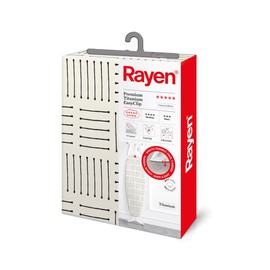 Rayen | Bügelbrettbezüge | Premium-Sortiment | Gepolstert und einfach anzuziehen mit dem EasyClip | 4 Schichten: Schaumstoff, Fleece, Stoff in Canvas-Qualität | Titanbeschichteter Mantel