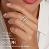 OOOPEL 3 Pcs Silver Rings for Women, Dainty 2mm Thin