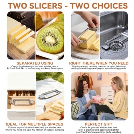 2Pcs Cheese Slicer & Butter Slicer Cutter for Block Cheese, Butter Squares