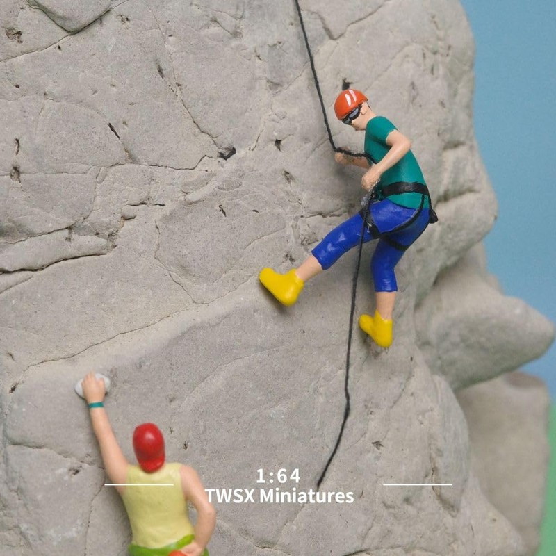 3pcs Rock Climbing Figures 1:64 Scale for DIY Scenes