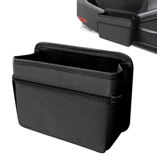 Oiieco Car Side Door Trash Can, Portable Leather Car Bin