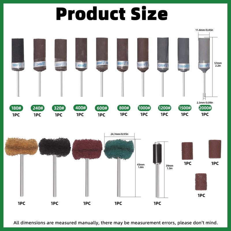 Keadic 18Pcs 180 to 2000 Grits Aluminum Oxide Abrasive Sanding
