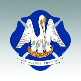 RDW Louisiana State Shaped Maltese Cross Sticker - Die Cut - Decal Fire Firefighter Dept Fireman 12.00" x 12.00"