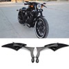 Black 8mm/10mm Motorcycle Spear Blade Rear View Side Mirrors for