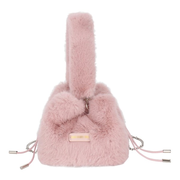 MEGAUK Women's Autumn Winter Bucket Bag, Faux Fur Handbag, Fluffy