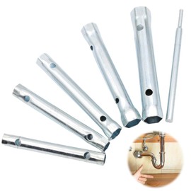 KASURE Pipe Socket Spanner Set 6-Piece Socket Wrench Set with Sink Mounting Set, Hexagonal Socket Wrench Set, for the Installation and Repair of Downpipes, Sinks and Taps