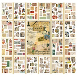 BLEDS Vintage Scrapbooking Stickers for Journaling, Ephemera Sticker Book with 250 Aesthetic Stickers Scrapbook Supplies for Junk Journal Planner Bullet Decor