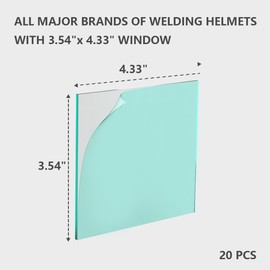 Dalekay 4.33''x3.54'' Welding Helmet Hood Clear Lens Cover, Universal Welding Protective Lens Replacement (20pcs)