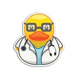 2 x 10cm Doctor Rubber Ducks Vinyl Stickers - Nurse New Job Kawaii Toy Bath Duckies Cute Funny Novelty Animal Decal Scrapbook Sticker #81548