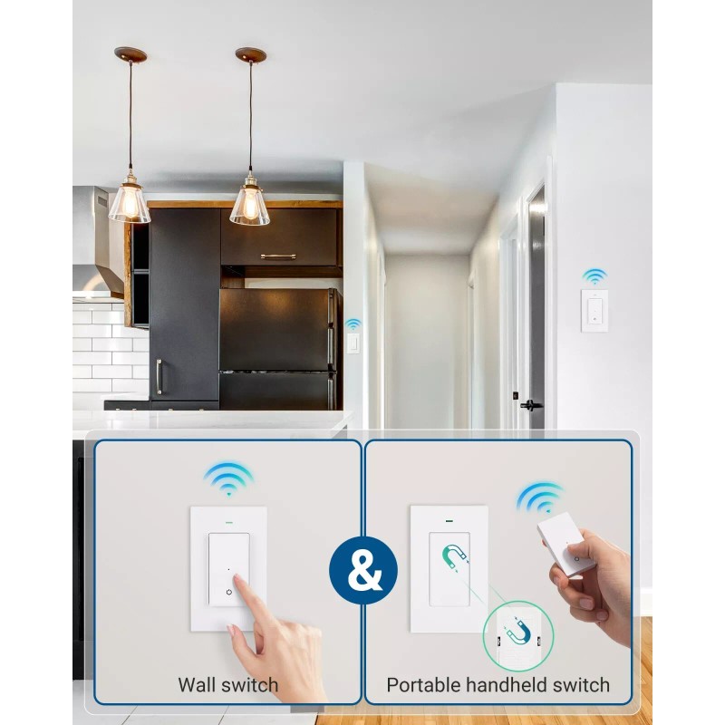 Dewenwils DEWENEILS Wireless Light Switch and Receiver Kit with Magnetic
