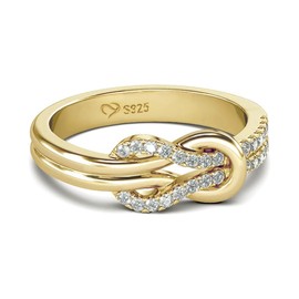 Jeulia Women's Infinity Ring, Silver, Engraved, Present, Anniversary, Birthday, Metal, Cubic Zirconia