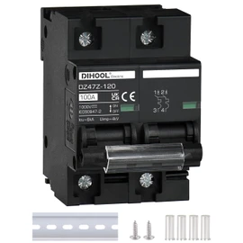 DIHOOL DC Circuit Breaker 100 Amp Solar Disconnect Switch 2p 1000V for PV, UPS, RV Battery,DIN Rail Mount…