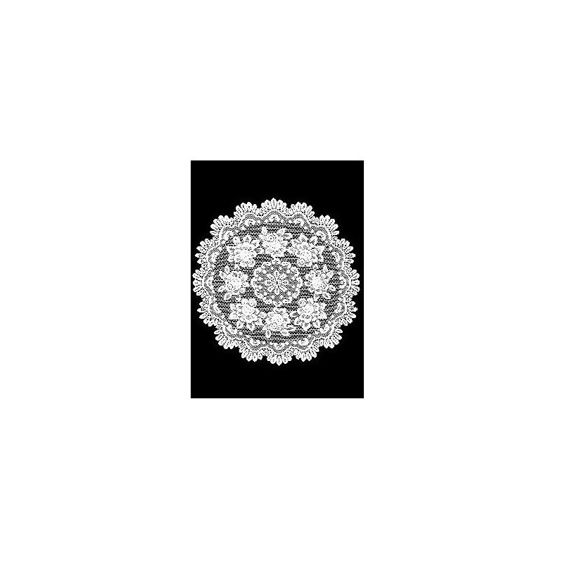 Heritage Lace Rose 30-Inch Round Table Topper, Off White