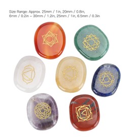 Suministros de Piedras de Chakra, Adornos de Símbolos, Chakras Corporales, Cristales de Chakra, 7 Piezas de Piedras Preciosas de Chakra, 7 Piezas para Hacer Muñecas
