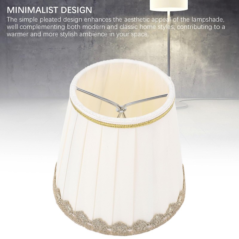 SENECESLI Table Lamp Shade, 6Pcs Universal Minimalist, White/Beige, Fabric, Clip-On,