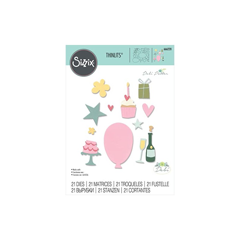 Sizzix Thinlits Dies By Debi Potter 21/Pkg-Fabulous Everyday Shapes 666220