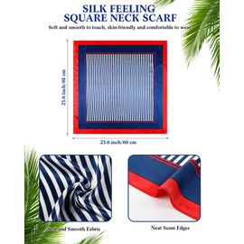 SATINIOR 6 Pcs Sailor Scarf Flight Attendant Scarf Square Neck Scarf for Women Silk Feeling Hair Wraps 23.6 x 23.6 Inches(Blue,6)