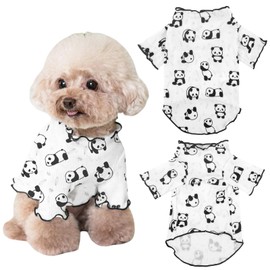 Yoolhamy Dog Clothes for Small Dogs Chihuahua T Shirt Summer Fall Panda Print Shirts Stretchable Outfits Jumpers for Poodles Schnauzer Shih Tzu Yorkie (Black, M)