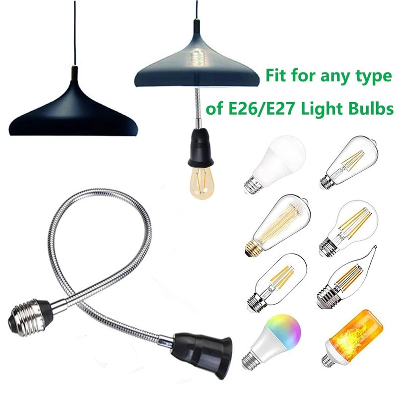 E26/E27 60cm/24 inch Extension Socket Extender Adapter, E26 to E26