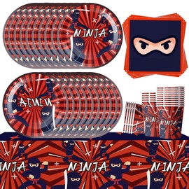 61PCS Cartoon Birthday Party Tableware Set, Kids Birthday Party Supplies, Anime Party Decorations, Includes Plates, Cups, Napkins, Tablecloths (20 Guests)