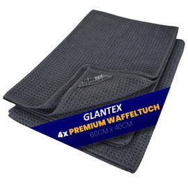 GLANTEX 4 x Waffle Towels - Premium Microfibre Drying Cloth - Super Soft and Absorbent for Car, Glass, Kitchen, Bathroom - Microfibre Cloth 60 x 40 cm, Window Cloth Streak-free and Streak-Free -
