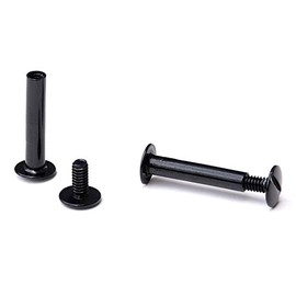 TRUBIND Chicago Screw and Post Sets - 1 inch Post Length - 3/16 inch Post Diameter - Black Aluminum Hardware Fasteners - 100 Screws with 100 Posts for Binding, Albums, Scrapbooks - (100 Sets/Bx)
