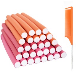 Paquete de 3 varillas flexibles para rizar, rodillos de espuma flexibles, rizadores de pelo, sin calor, varillas de torsión para cabello largo, mediano y corto (diámetro de 2 cm, 30 varillas)