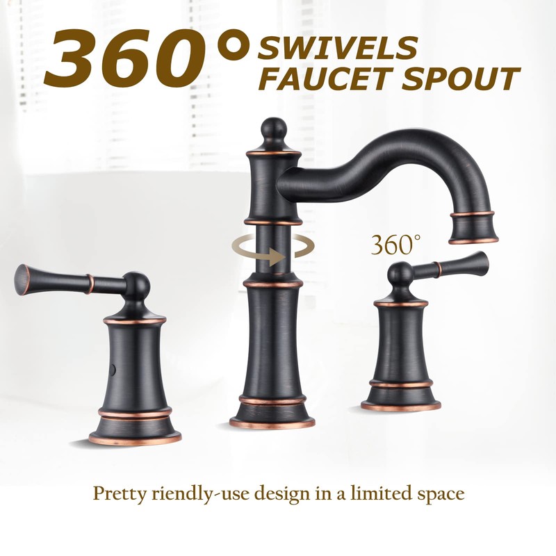 WINKEAR Roman Bathroom Sink Faucet Deck Mount or Wall Mount