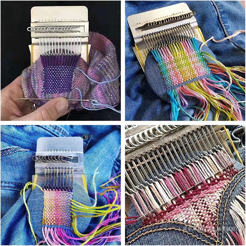 Small Weaving Loom, Speedweve Darning Type Weave Tool, Wooden Weaving