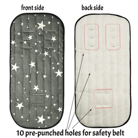 Baby Stroller Liner Pushchair Seat Liner Pad Infant Car Seat Insert Universal Seat Cushion Mat Padded Reversible Seat Cover Protector for Toddler Baby Infant for Stroller Pram Buggy High Chair