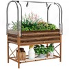 Outsunny Raised Garden Bed with Cover and Storage Shelf, Rectangular