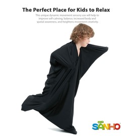 SANHO Sensory Sock Body Sock,Small,Perfect for Children with Sensory Processing Disorder,Updated Version,Black
