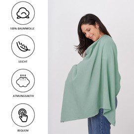 Nursing Cloth Nursing Apron, Soft and Breathable Nursing Scarf Cotton Nursing Apron for On the Go Nursing Cover Gifts for Mother, hellgrün